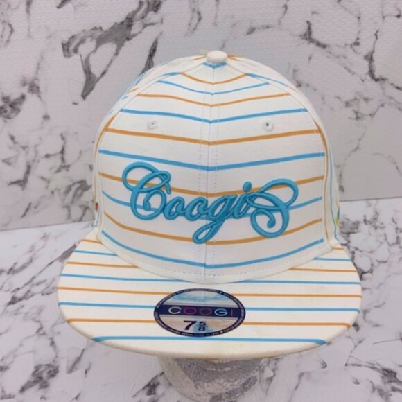 Men’s Coogi White Embroidered Striped Cap NWT - Picture 3 of 8